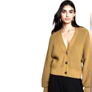 Banana Republic Extra Fine Merino Wool/Cashmere Blend Sweater, Tan, Preppy, XS